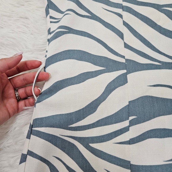 Samlin Ladies Women's Blue Zebra Print Cowl Neck Cap Sleeve Mini Dress. Size XL - Picture 3 of 6